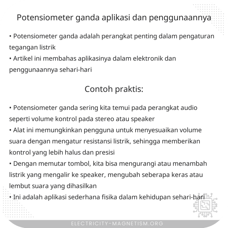 Potensiometer Ganda: Aplikasi dan Penggunaannya