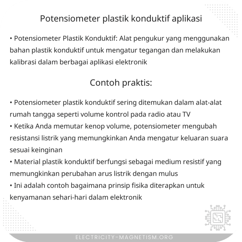 Potensiometer Plastik Konduktif | Aplikasi