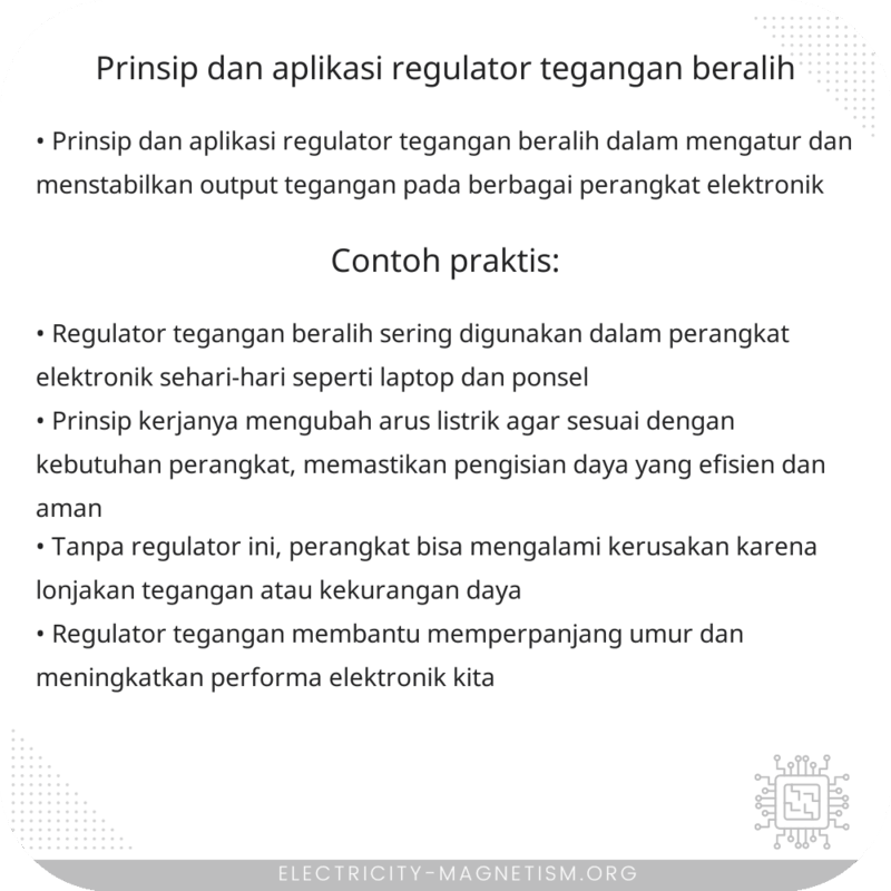 Prinsip dan Aplikasi Regulator Tegangan Beralih
