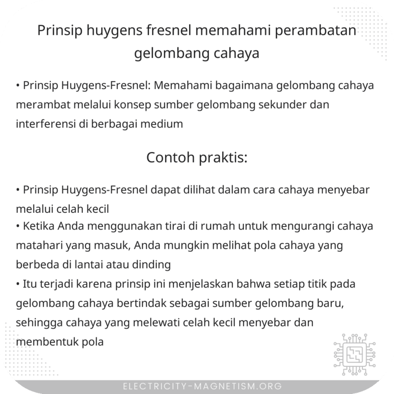 Prinsip Huygens-Fresnel | Memahami Perambatan Gelombang Cahaya