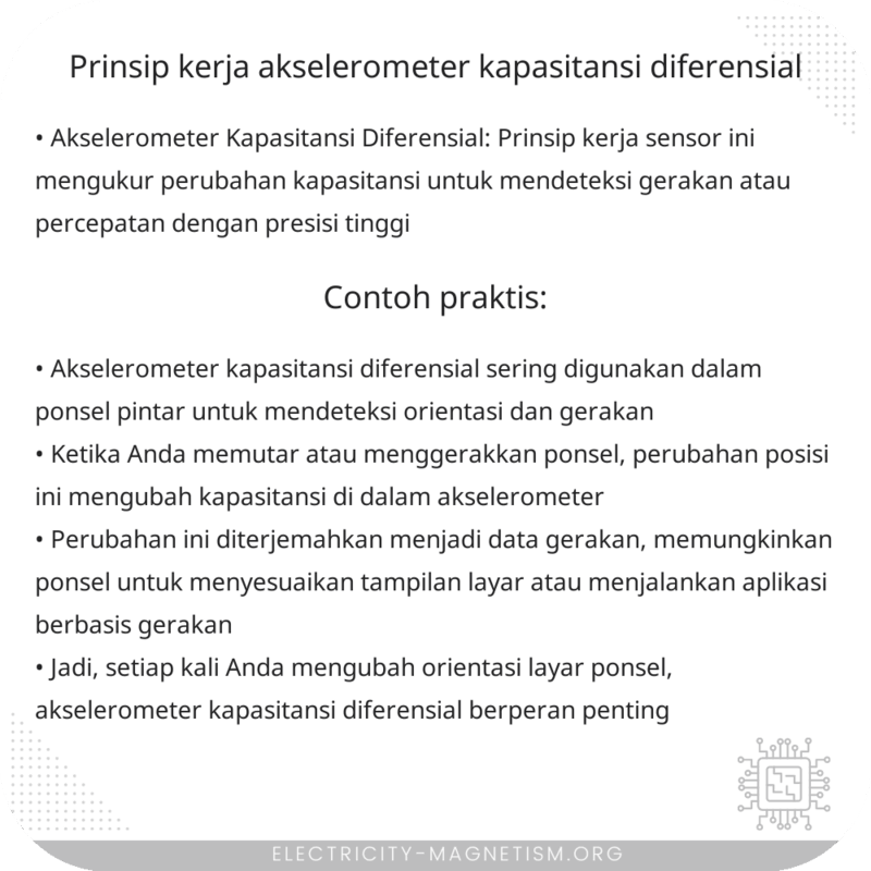 Prinsip Kerja Akselerometer Kapasitansi Diferensial