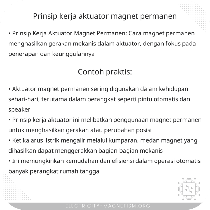 Prinsip Kerja Aktuator Magnet Permanen