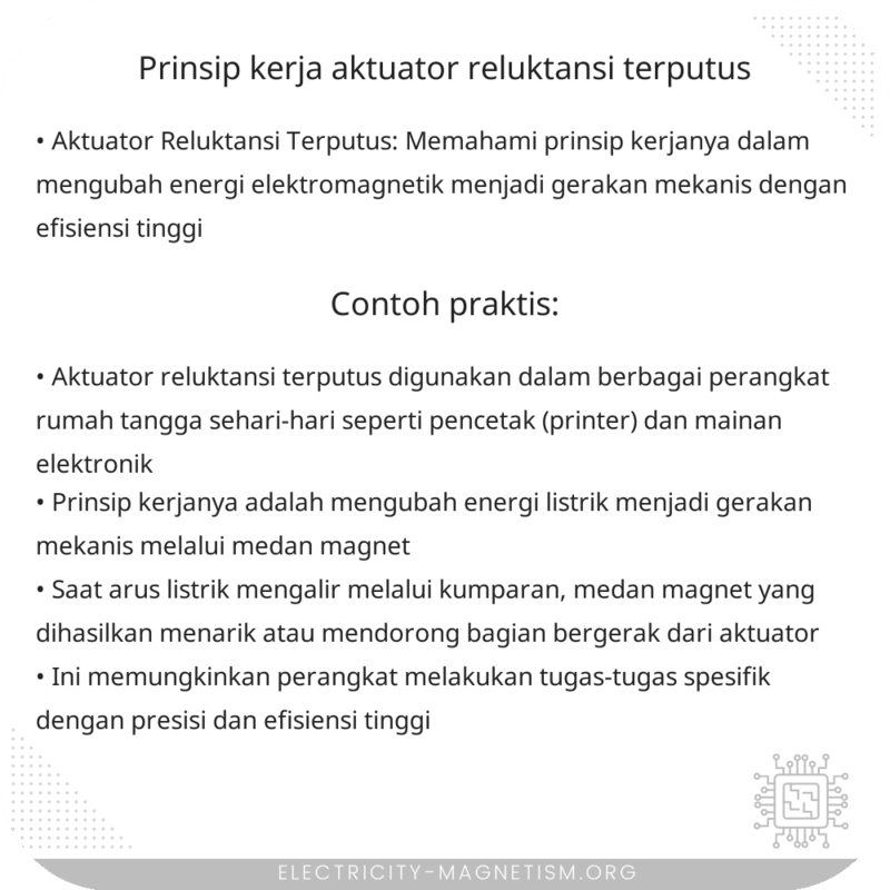 Prinsip Kerja Aktuator Reluktansi Terputus