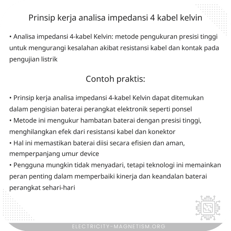 Prinsip Kerja Analisa Impedansi 4-Kabel Kelvin