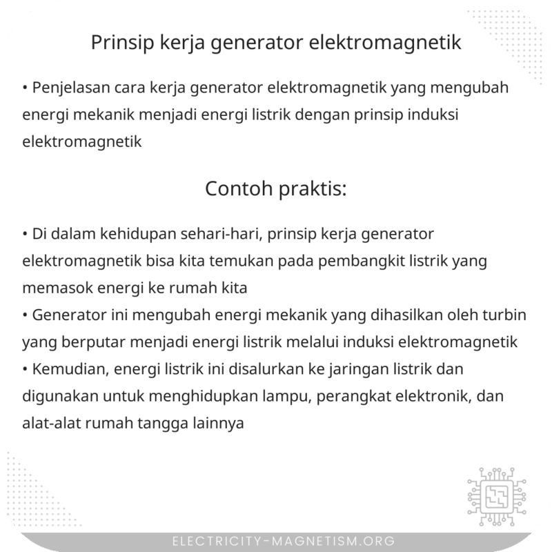 Prinsip Kerja Generator Elektromagnetik