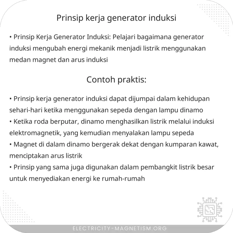 Prinsip Kerja Generator Induksi