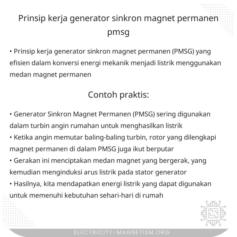 Prinsip Kerja Generator Sinkron Magnet Permanen (PMSG)