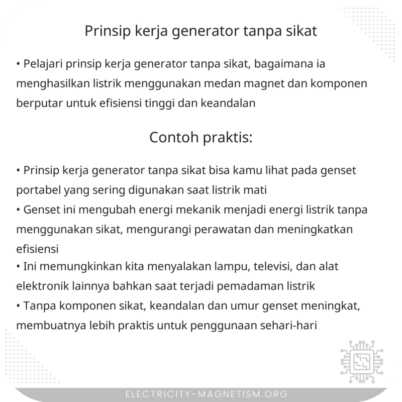 Prinsip Kerja Generator Tanpa Sikat