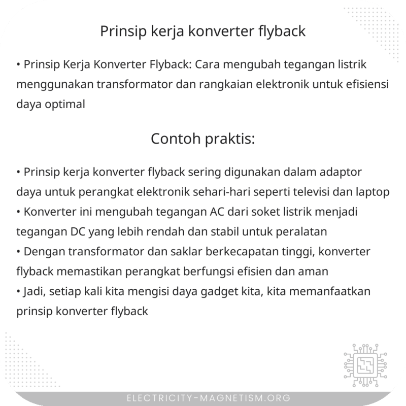 Prinsip Kerja Konverter Flyback