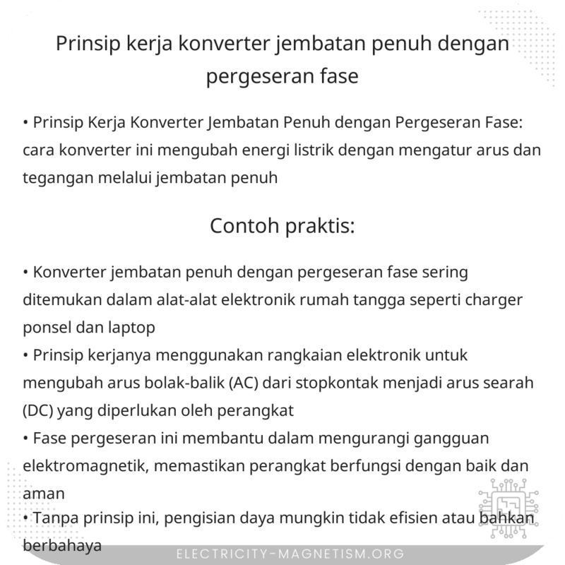 Prinsip Kerja Konverter Jembatan Penuh dengan Pergeseran Fase
