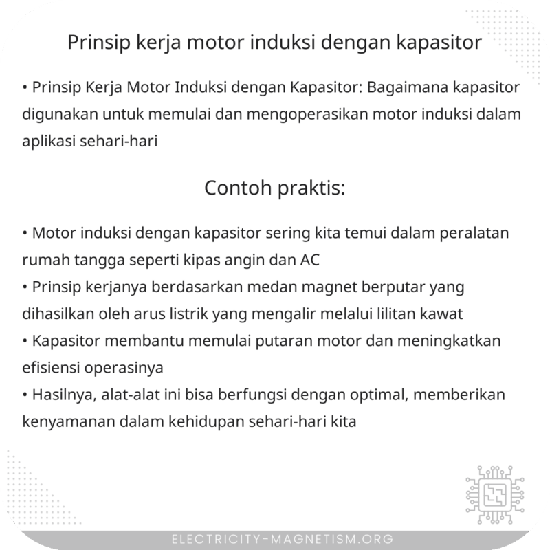 Prinsip Kerja Motor Induksi dengan Kapasitor