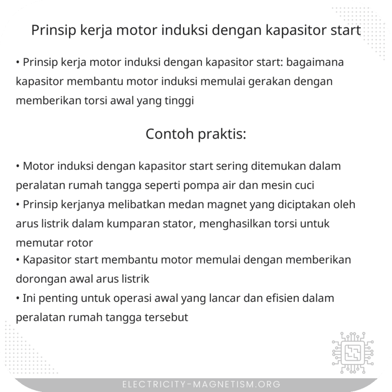 Prinsip Kerja Motor Induksi dengan Kapasitor Start