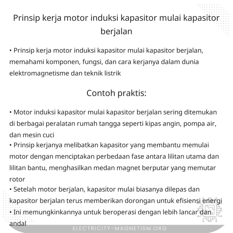 Prinsip Kerja Motor Induksi Kapasitor Mulai Kapasitor Berjalan