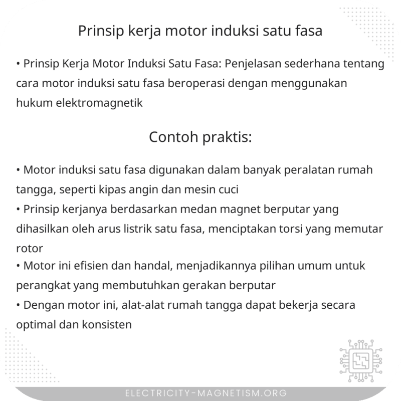 Prinsip Kerja Motor Induksi Satu Fasa