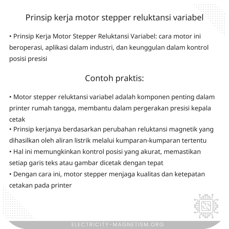 Prinsip Kerja Motor Stepper Reluktansi Variabel