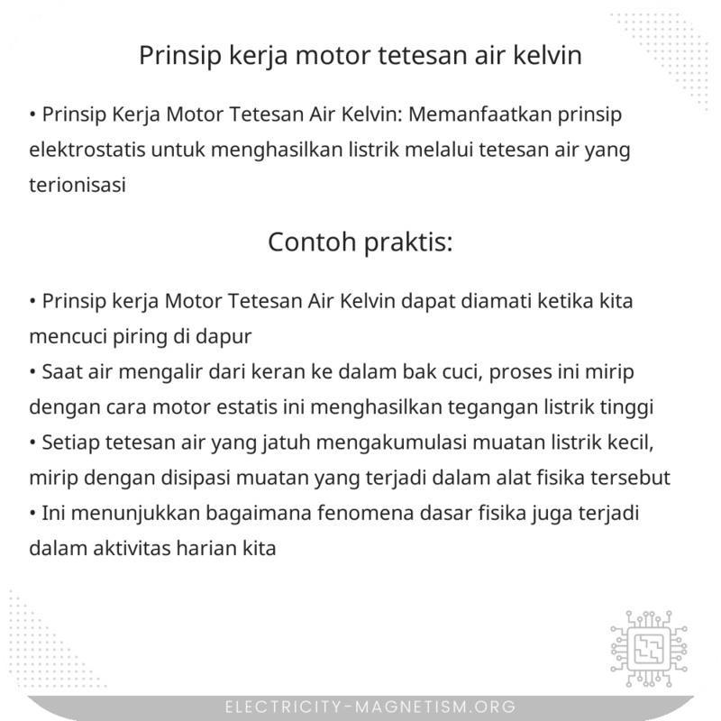 Prinsip Kerja Motor Tetesan Air Kelvin