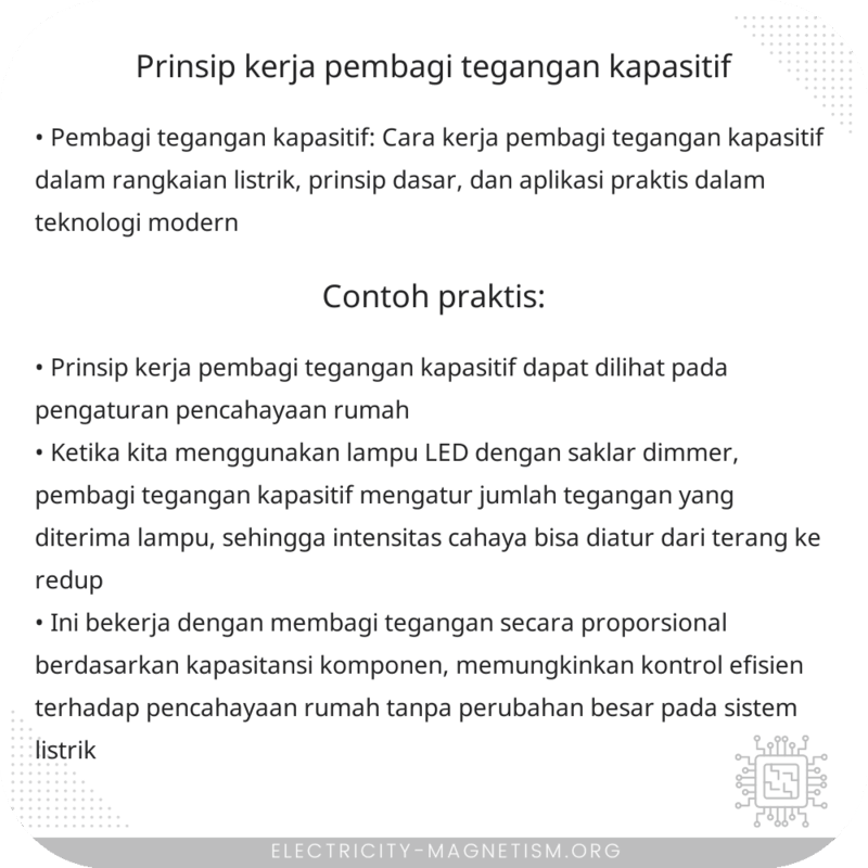 Prinsip Kerja Pembagi Tegangan Kapasitif