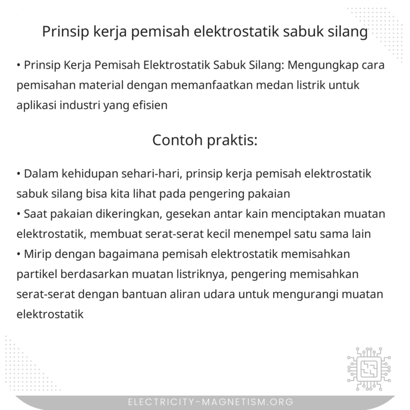 Prinsip Kerja Pemisah Elektrostatik Sabuk Silang
