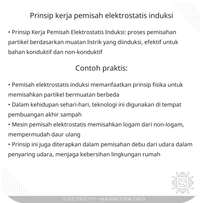 Prinsip Kerja Pemisah Elektrostatis Induksi