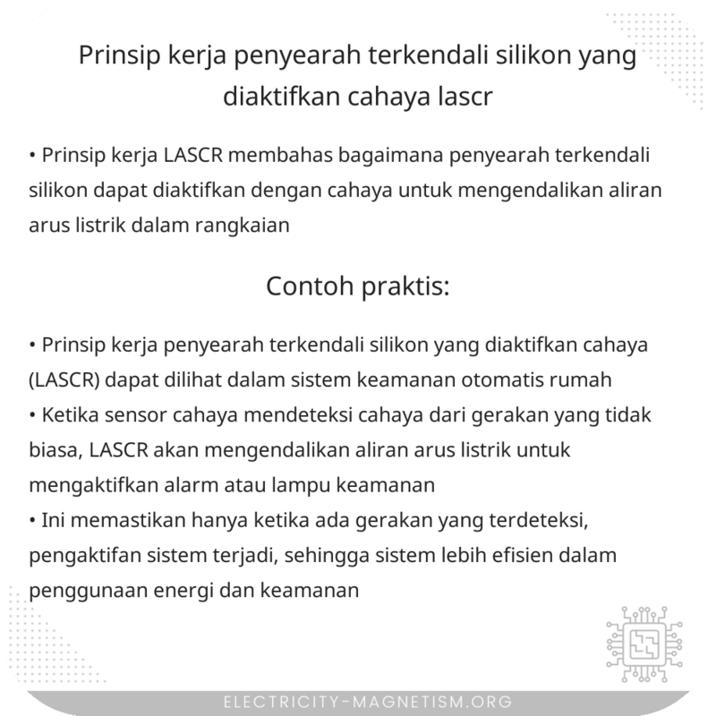 Prinsip Kerja Penyearah Terkendali Silikon yang Diaktifkan Cahaya (LASCR)