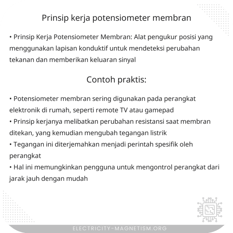 Prinsip Kerja Potensiometer Membran