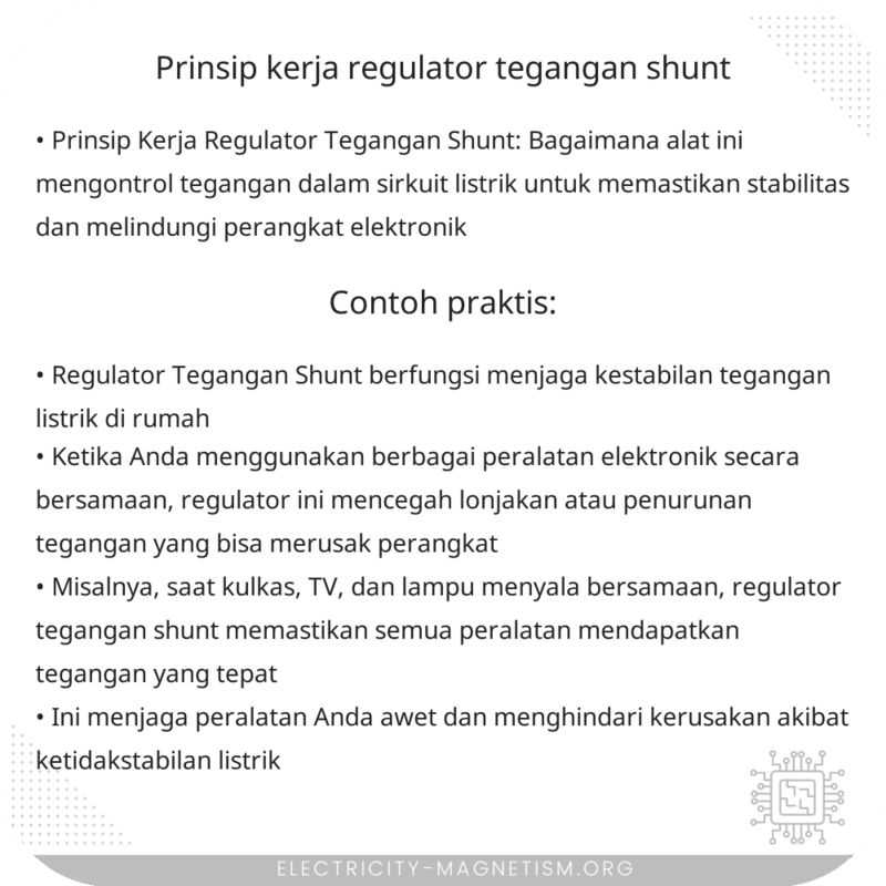 Prinsip Kerja Regulator Tegangan Shunt