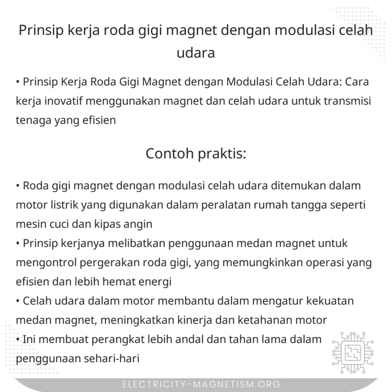 Prinsip Kerja Roda Gigi Magnet dengan Modulasi Celah Udara