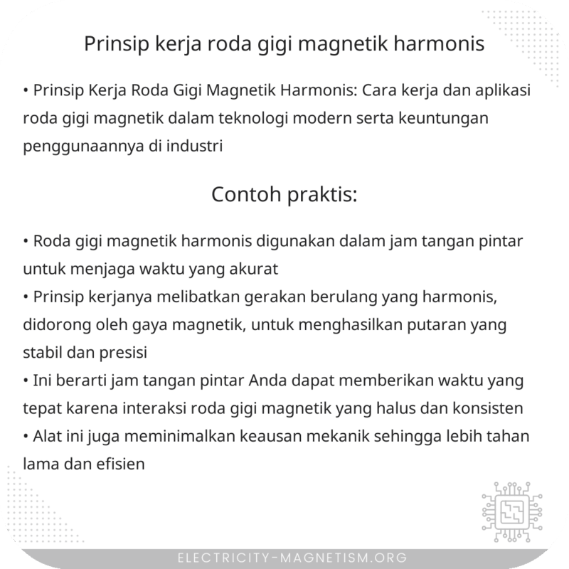 Prinsip Kerja Roda Gigi Magnetik Harmonis