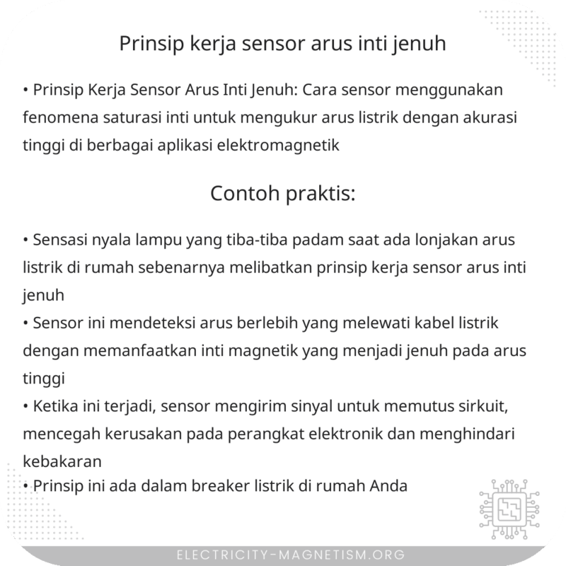 Prinsip Kerja Sensor Arus Inti Jenuh