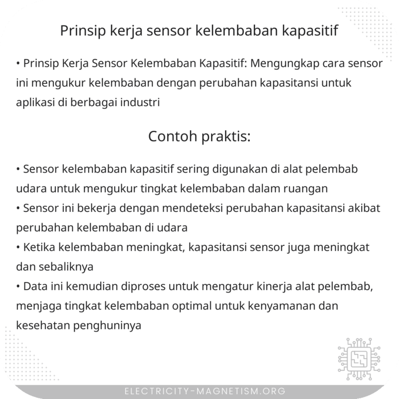 Prinsip Kerja Sensor Kelembaban Kapasitif