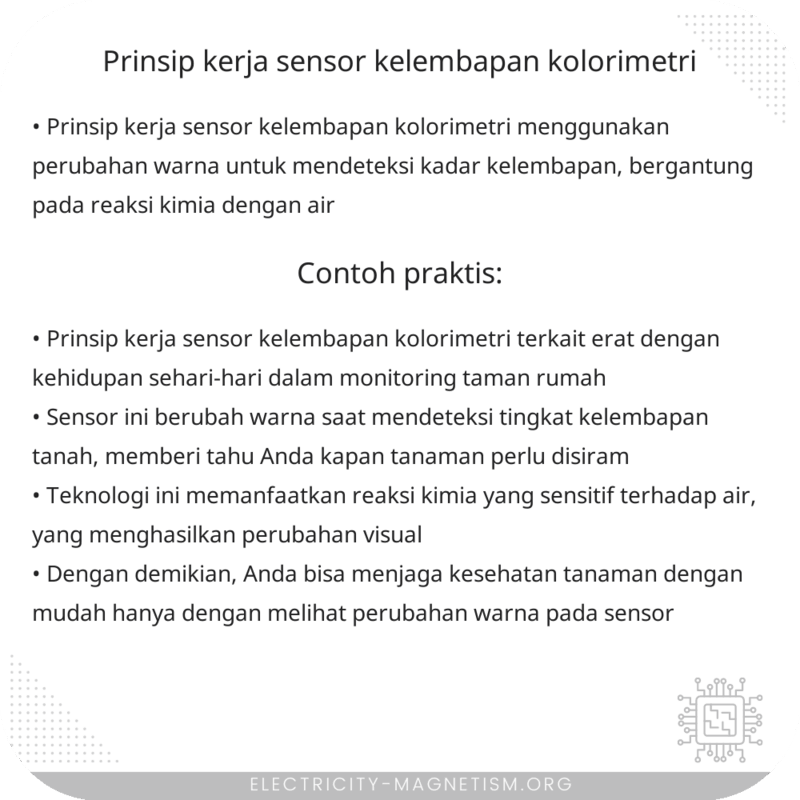 Prinsip Kerja Sensor Kelembapan Kolorimetri