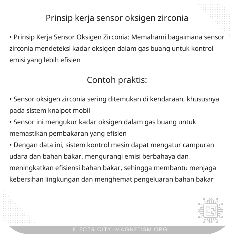 Prinsip Kerja Sensor Oksigen Zirconia