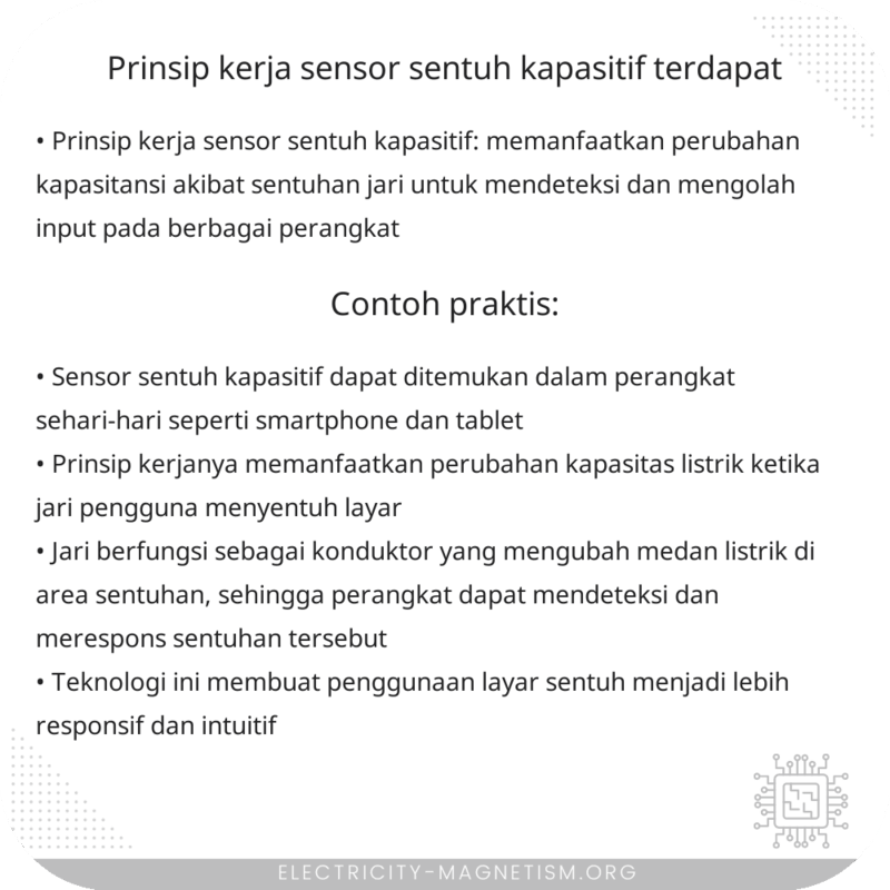 Prinsip Kerja Sensor Sentuh Kapasitif Terdapat