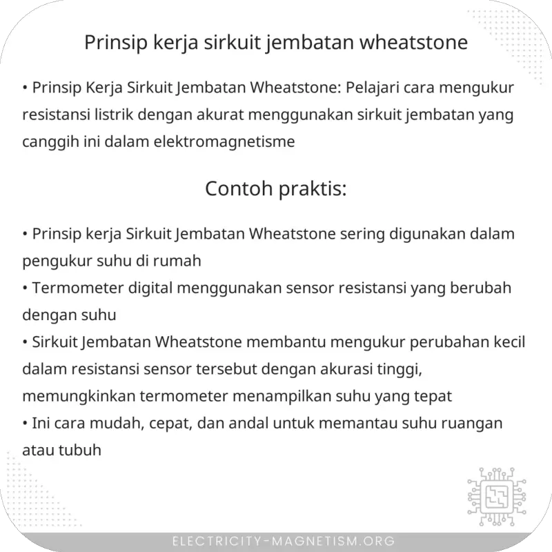 Prinsip Kerja Sirkuit Jembatan Wheatstone