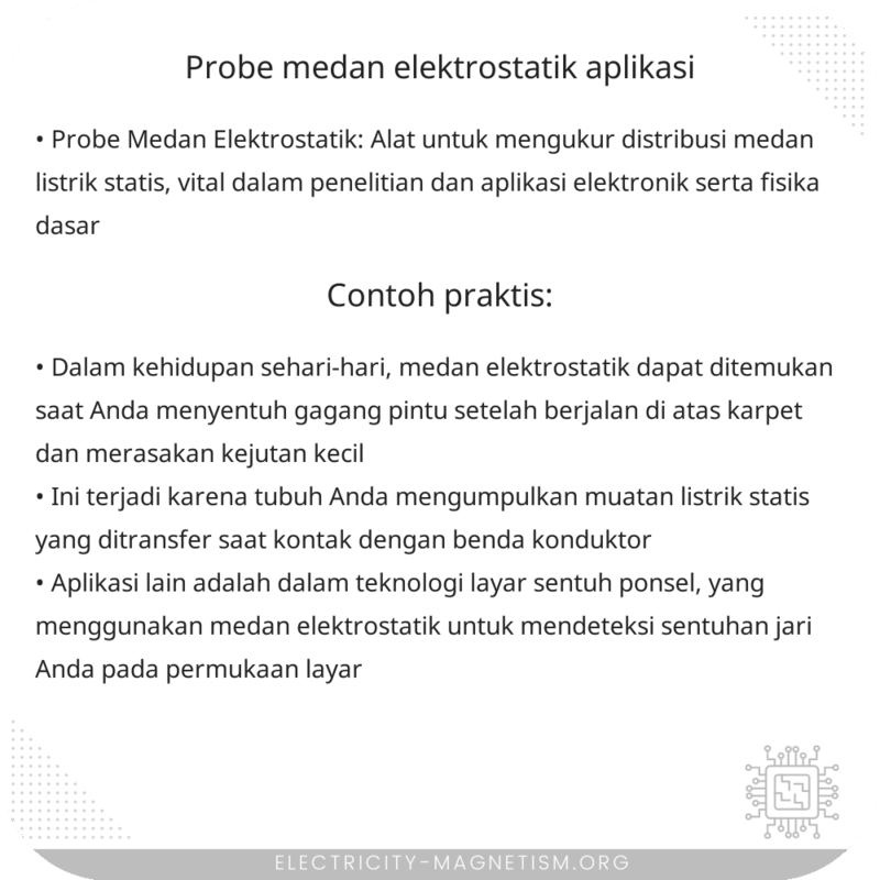 Probe Medan Elektrostatik | Aplikasi