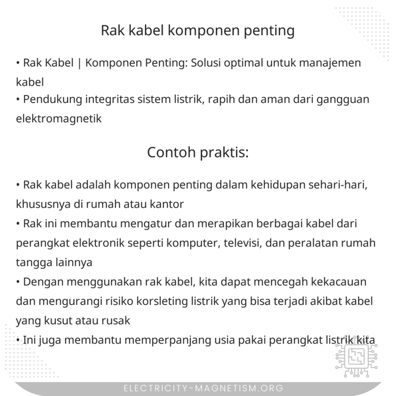 Rak Kabel | Komponen Penting