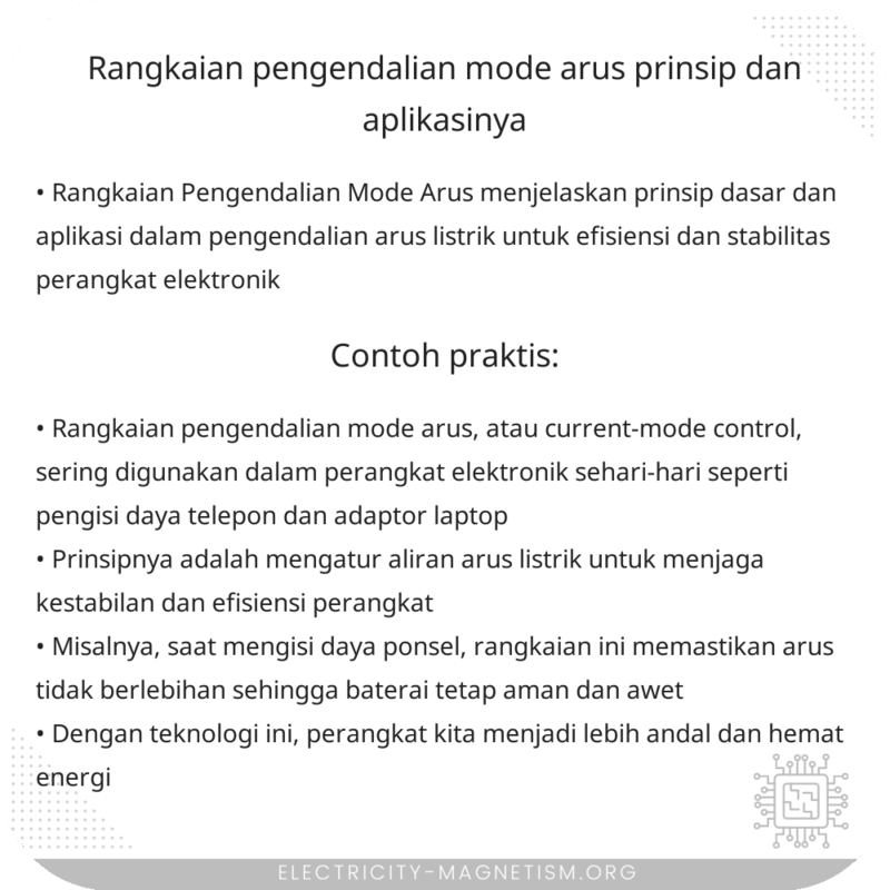 Rangkaian Pengendalian Mode Arus | Prinsip dan Aplikasinya