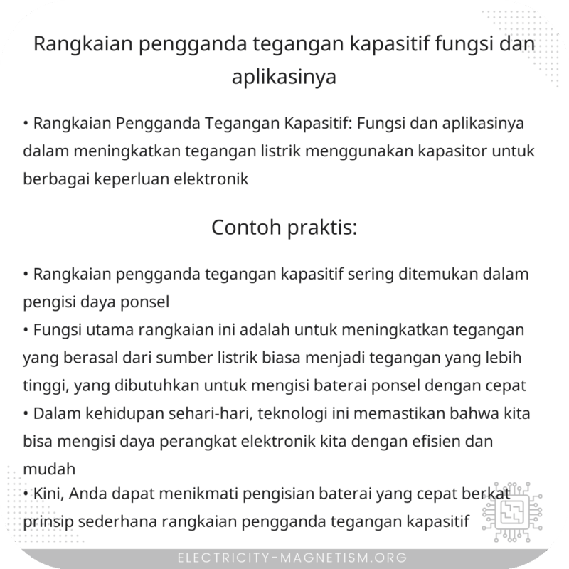 Rangkaian Pengganda Tegangan Kapasitif | Fungsi dan Aplikasinya