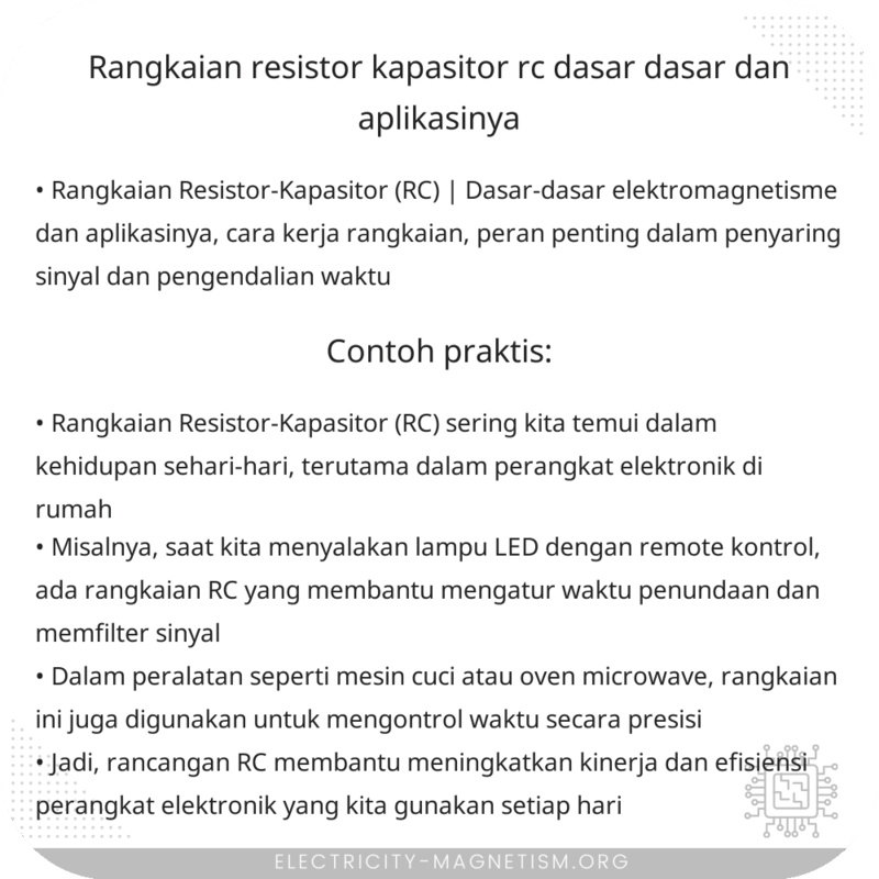 Rangkaian Resistor-Kapasitor (RC) | Dasar-Dasar dan Aplikasinya
