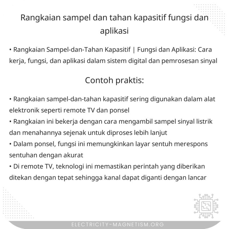 Rangkaian Sampel-dan-Tahan Kapasitif | Fungsi dan Aplikasi