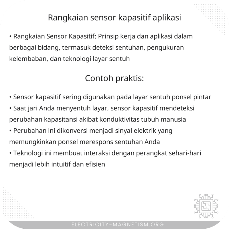 Rangkaian Sensor Kapasitif | Aplikasi