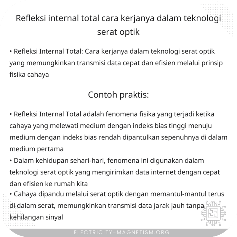 Refleksi Internal Total | Cara Kerjanya dalam Teknologi Serat Optik