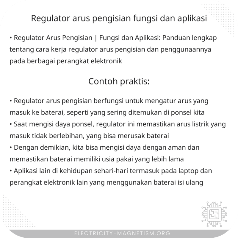 Regulator Arus Pengisian | Fungsi dan Aplikasi