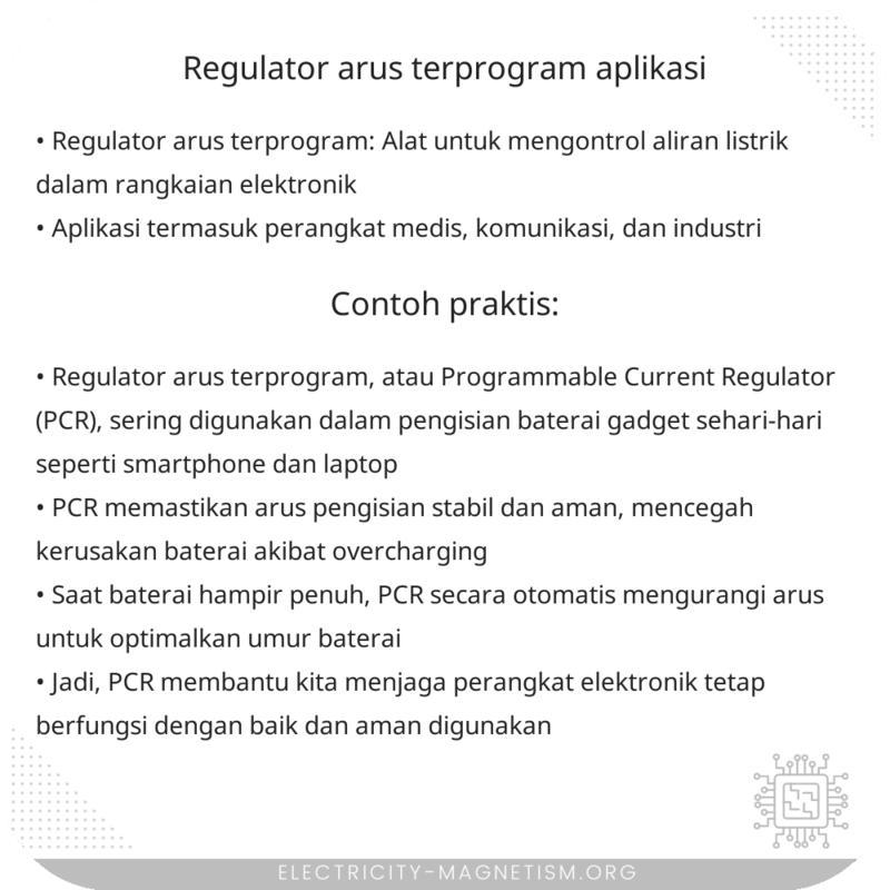 Regulator Arus Terprogram | Aplikasi