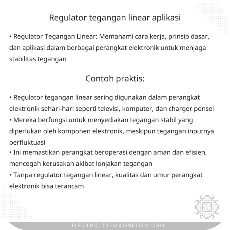 Regulator Tegangan Linear | Aplikasi