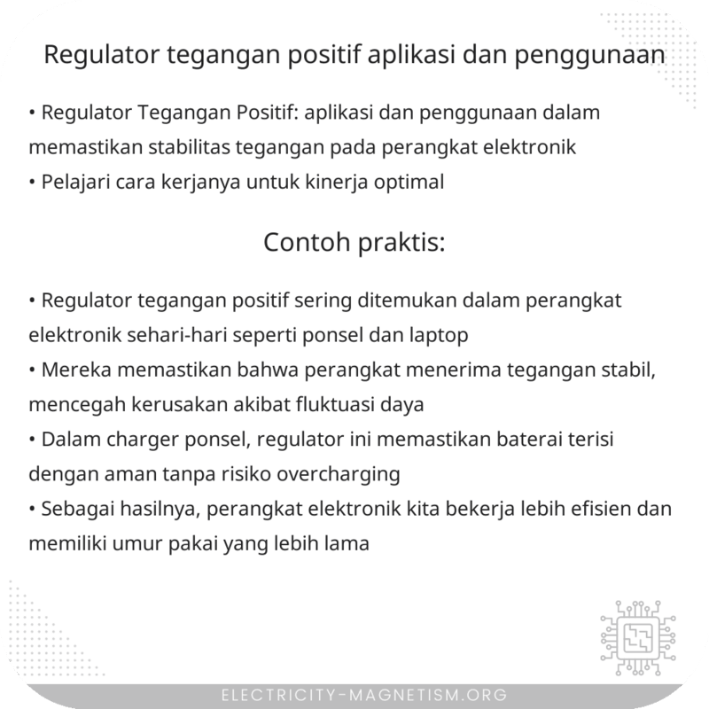 Regulator Tegangan Positif | Aplikasi dan Penggunaan