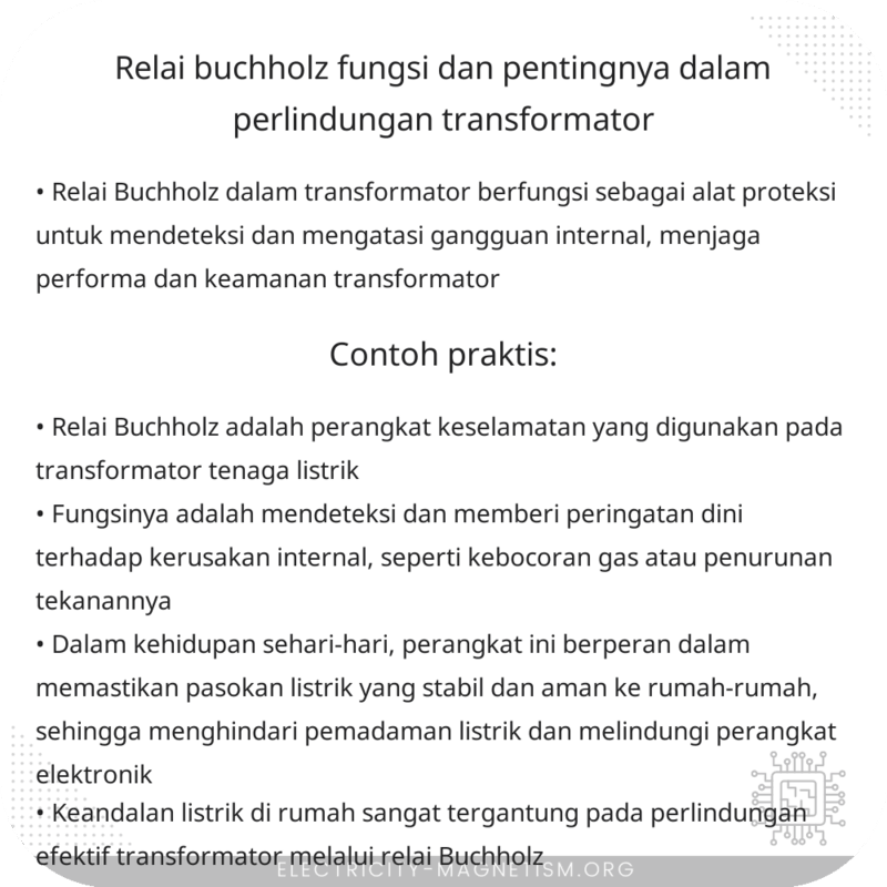 Relai Buchholz | Fungsi dan Pentingnya dalam Perlindungan Transformator