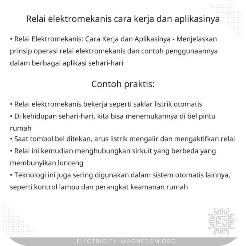 Relai Elektromekanis | Cara Kerja dan Aplikasinya