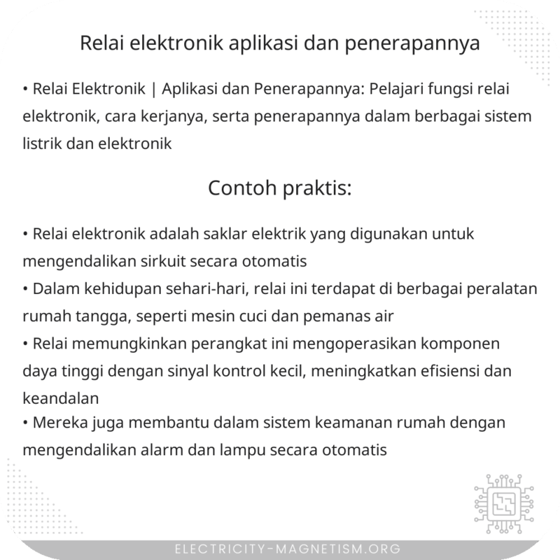 Relai Elektronik | Aplikasi dan Penerapannya