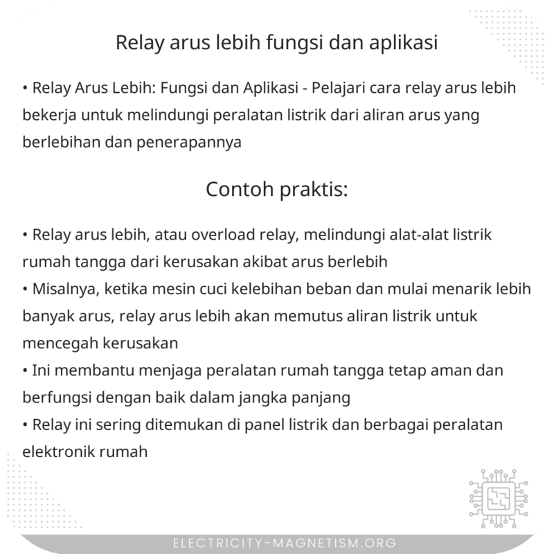 Relay Arus Lebih | Fungsi dan Aplikasi